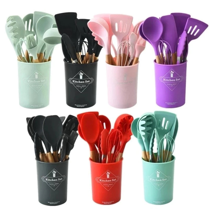 Jogo de Cozinha Kit com 12 Peças de Silicone